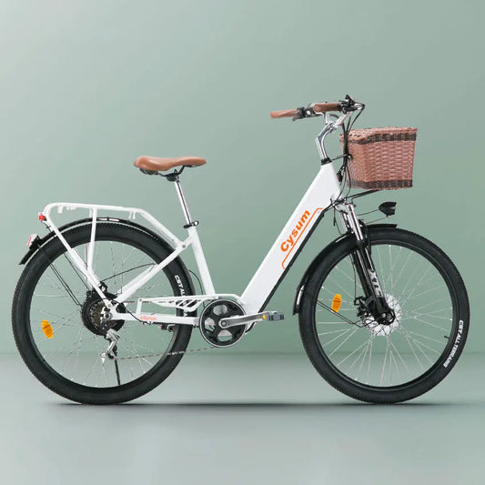 Cysum Cityrun Electric Bicycle 26'' Adult Men Women 250W Motor 25km/h E-Bike with 36V 10Ah Li-Battery Sports Cycling Vehicle