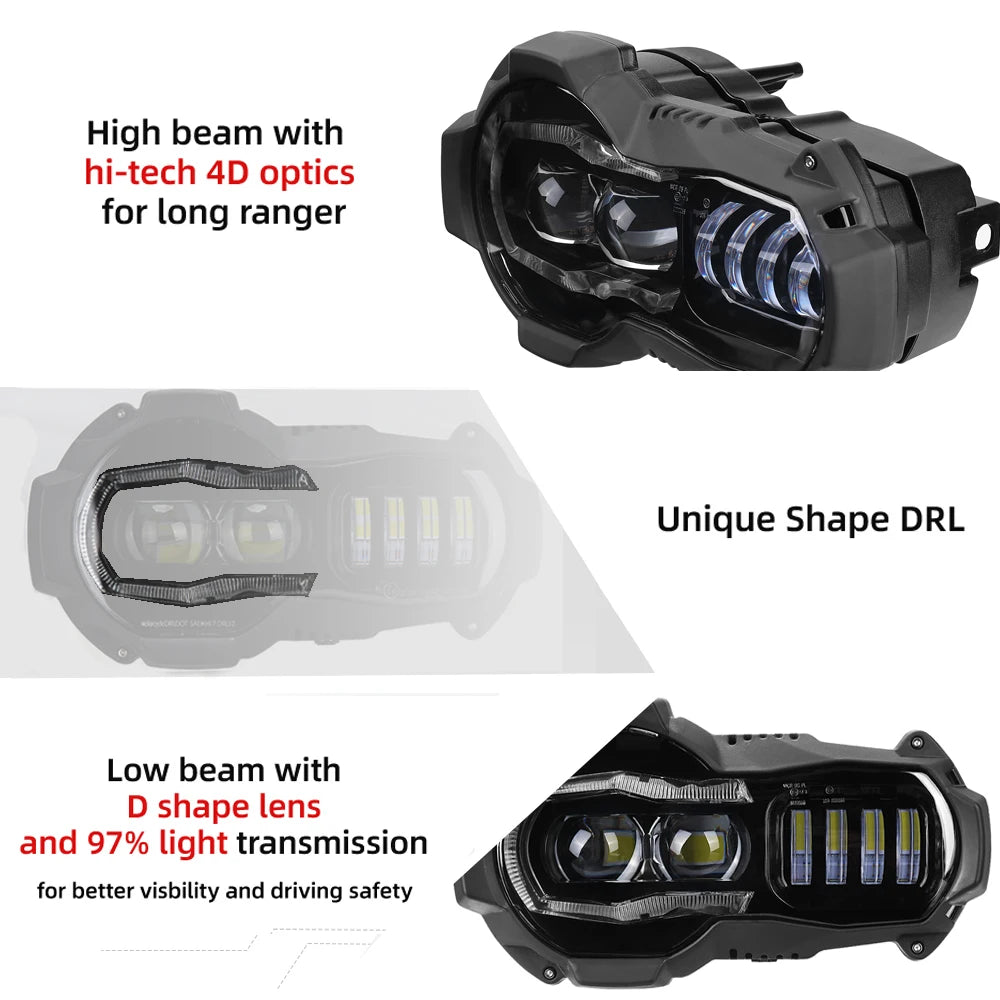 Motorcycle Light 110W LED Front Headlight for BMW R1200GS LC 2005 - 2012 R 1200GS Adventure R 1200  GS Adv Headlight