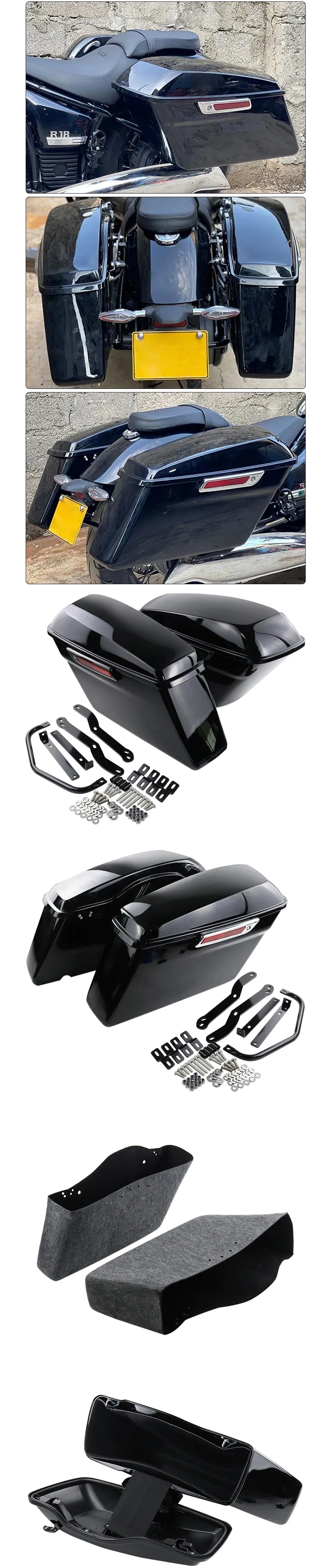 Motorcycle Saddlebags Vivid Black Side Saddle Bag And Lining With Mounts Kit Fits For BMW R18 100 Years R 18 Classic 2020-2026