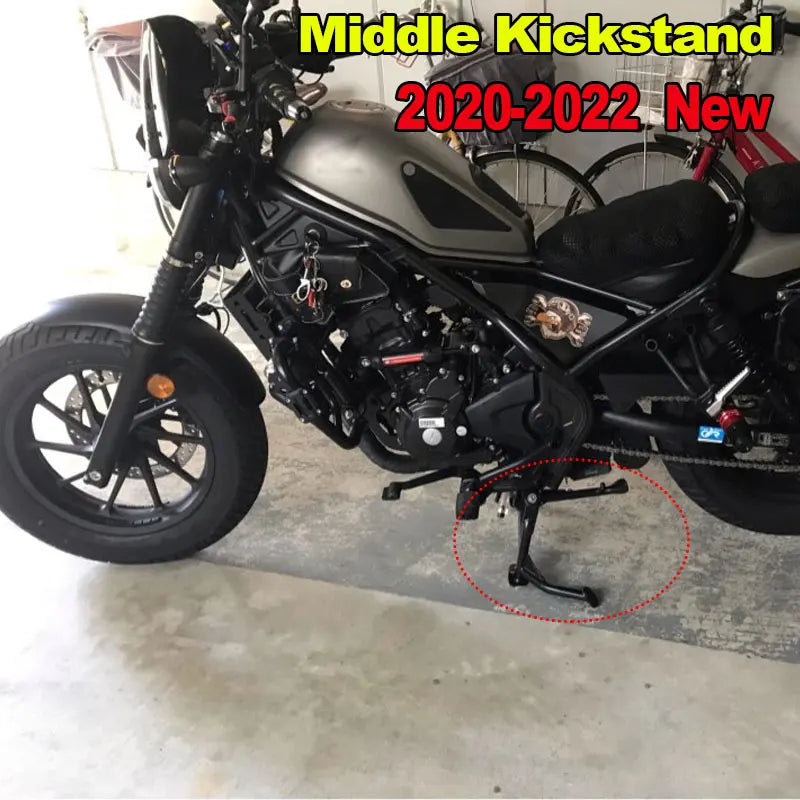 2020-2022 New For Honda Rebel500 CMX 500 300 Motorcycle Middle Kickstand Center Centre Parking Stand Bracket Foot Holder Support