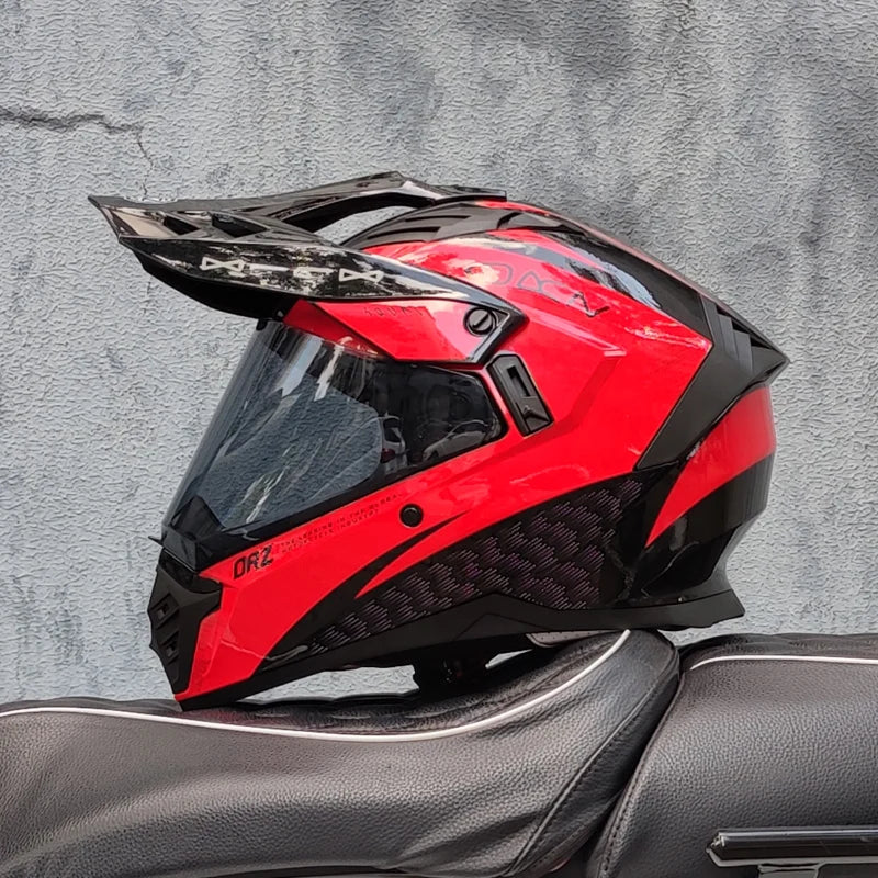 ORZ off-road ATV motorcycle helmet certified with brown lens, full face CASCO off-road motorcycle anti glare