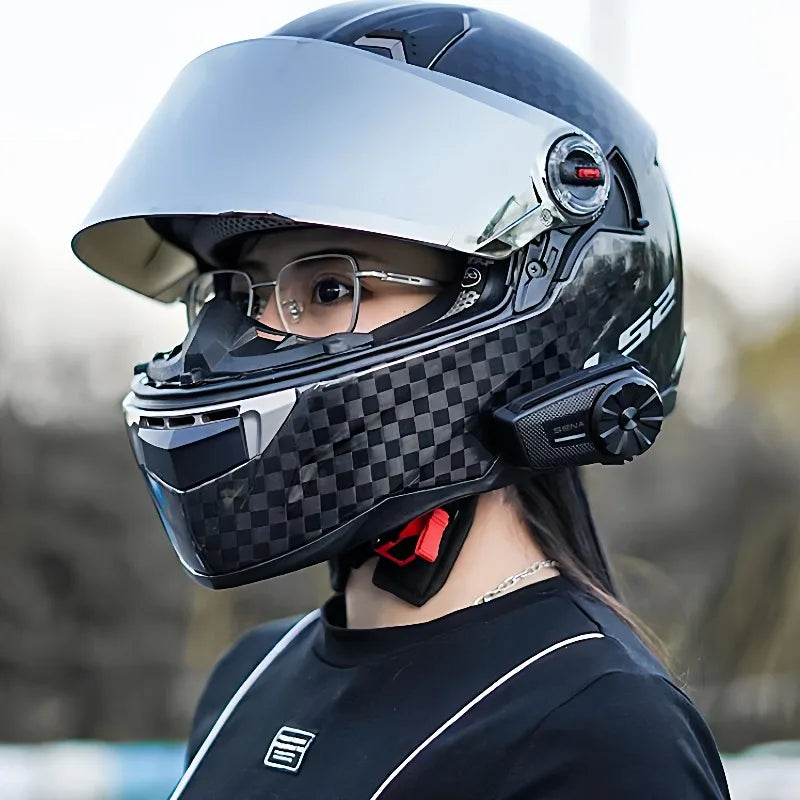 LS2 motorcycle helmet FF396 ultra-light carbon fiber full helmet summer 3C hard hat four seasons male and female locomotives