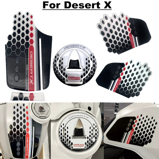 For Ducati Desert X DesertX desertX 2022 2023 motorcycle fuel tank 3D sticker knee anti-skid sticker