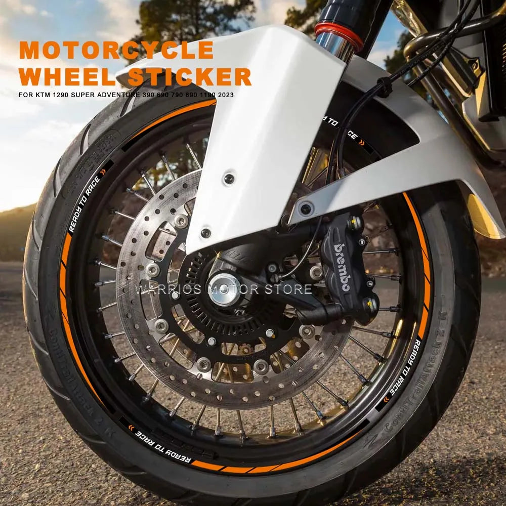 Motorcycle Wheel Sticker Waterproof Hub Decal Rim Stripe Tape For KTM 1290 Super ADVENTURE 390 690 790 890 1190 2023