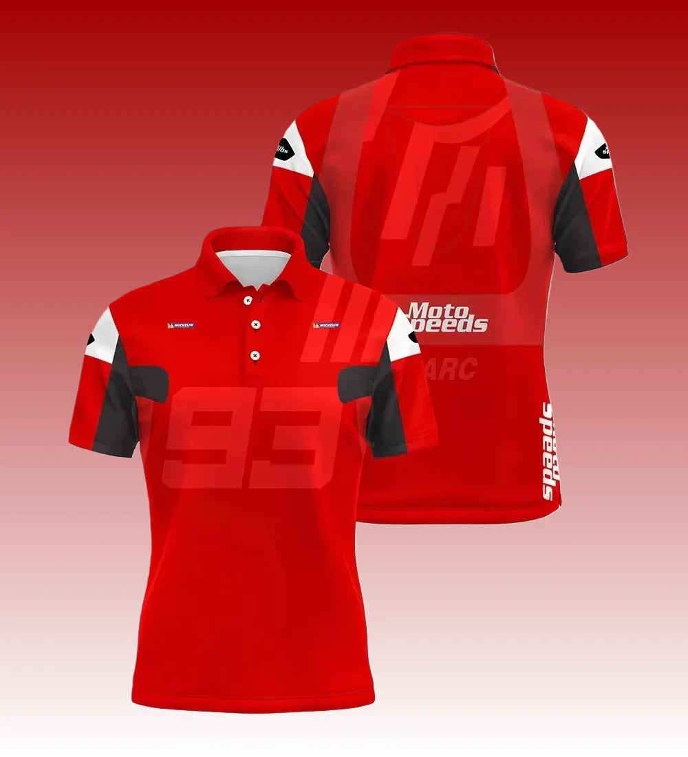 No.93 Rider Polo Shirt For Mens 2025-26 New Moto Gp Outdoor Extreme Sports Motorcycle Quick Drying Riding Suit Tees