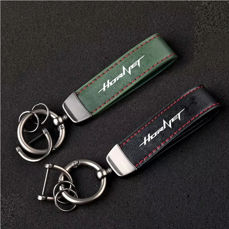 1PCS Motorcycle Metal PU Leather Motorcycle Keychain Ring Accessories For HONDA CB250 Hornet  CB750 CB600F CB 750 Accessories