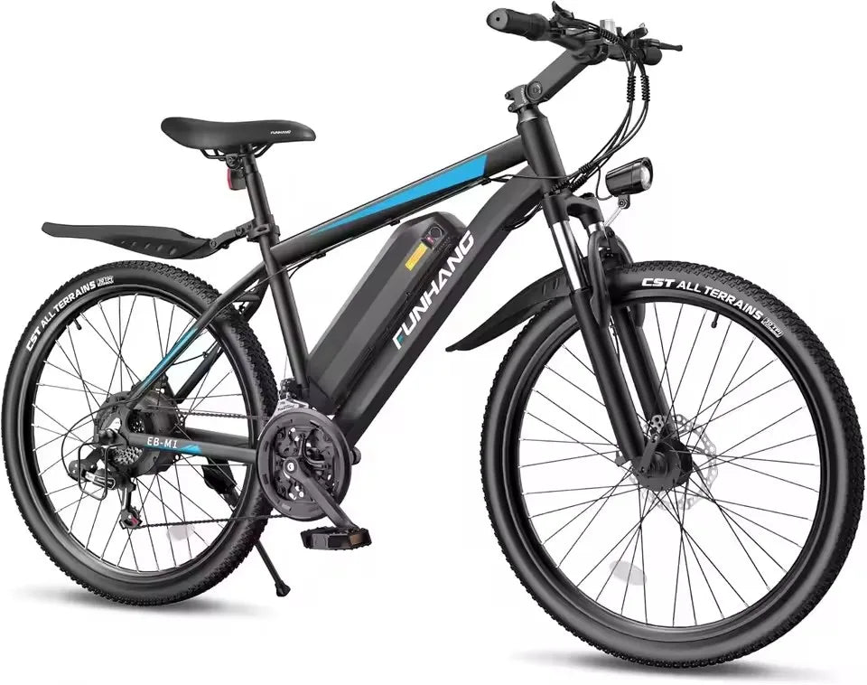 Electric Bike, Peak 1000W Ebike, 26 "Electric Mountain Bike 48V 374.4WH Battery with Adjustable Stemm, Commuter E Bike