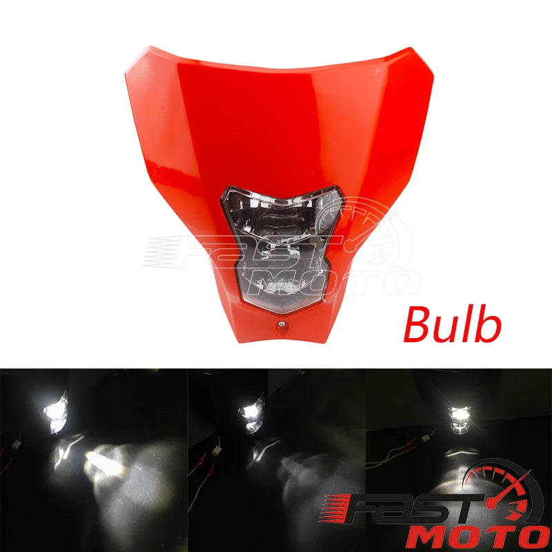 LED CRF Headlight Supermoto Redmoto Daytime Running Light Front Lamp Mask Fairing for Honda CRF CR 125 250 450 110 R X RX L