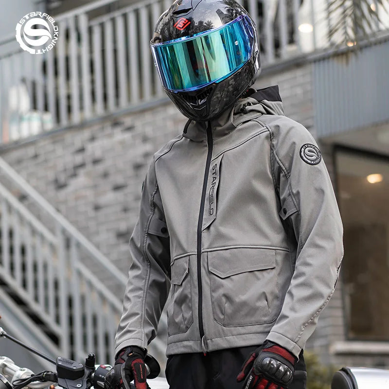 Motorcycle Jacket Spring Summer Breathable Splash-proof Fabric Men Women Riding Clothing With CE Protective Gears Accessories