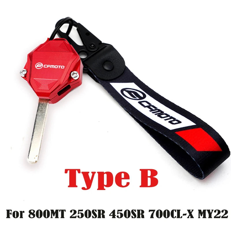 For CFMOTO MT800 250SR 450SR 700CL-X 800MT MT 800 MY22 Motorcycle Accessories Key Cover Case Shell Embroidery Badge Keyring