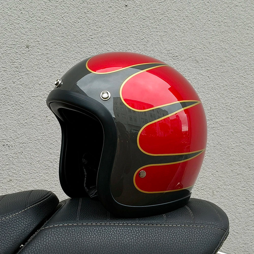 Genuine Vintage TT&COCASCOS Fashion Motorcycle Helmet Retro Scooter Riding Open Face 3/4 Jet Casco Moto Capacete DOT Approved