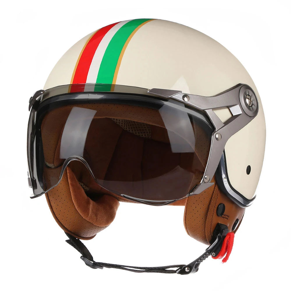 New Open Face 3/4 Motorcycle Helmet Retro Motorbike Helmets Vintage Ch – Turtle MOTO Store