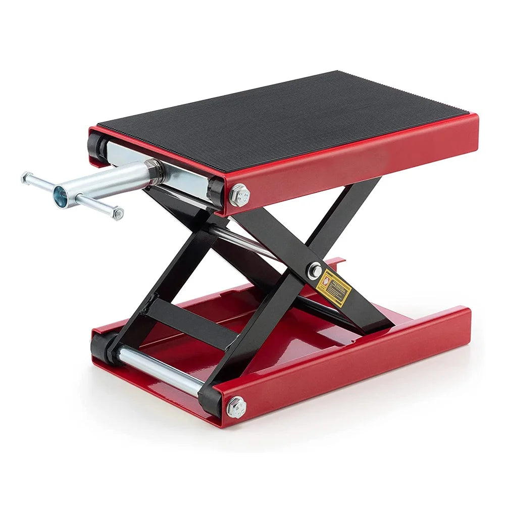 Motorcycle Lift 1100 LBS Motorcycle Scissor Lift Jack with Wide Deck & Safety Pin,Center Hoist Crank Stand,Steel Scissor Jack