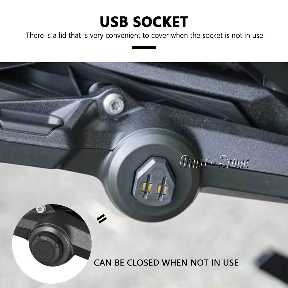 New Waterproof USB Charger Adapter with Lid Pannier Rack Pack Motorcycle For BMW R 1300 GS r1300gs GS1300 R1300GS 2023-2025