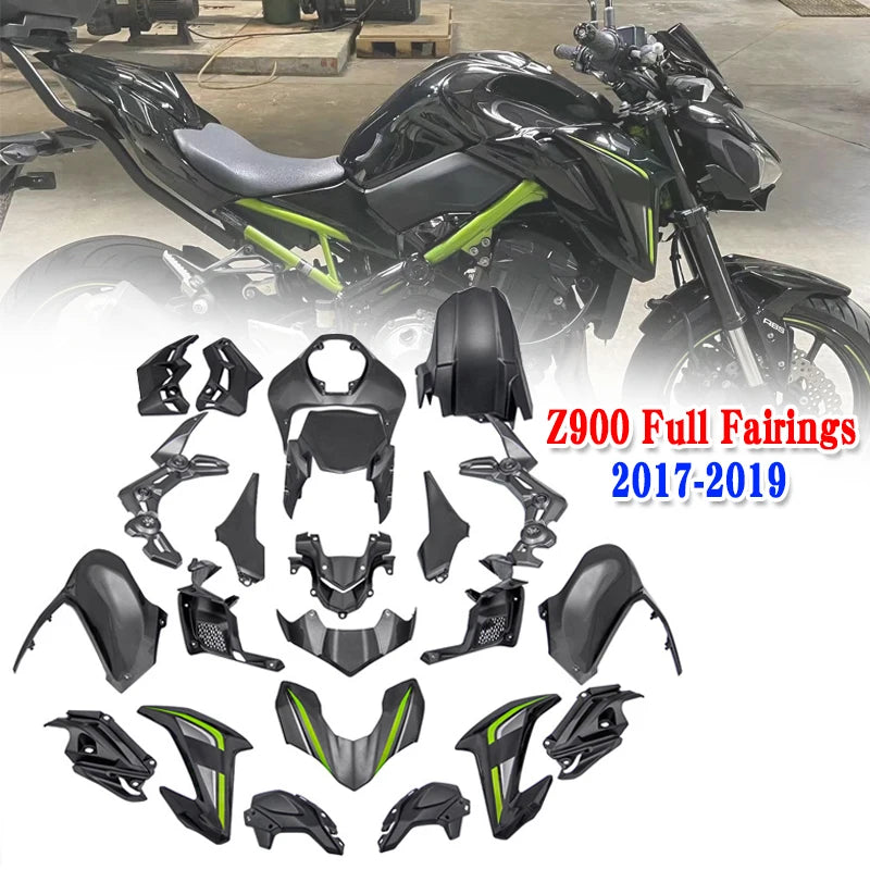 Fit For Kawasaki Z 900 2017 2018 2019 Motorcycle Black Fairings 22 PCS Injection Panel Bodywork Frame Protector Kits Z900 Parts