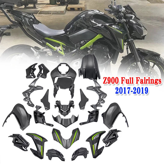 Fit For Kawasaki Z 900 2017 2018 2019 Motorcycle Black Fairings 22 PCS Injection Panel Bodywork Frame Protector Kits Z900 Parts