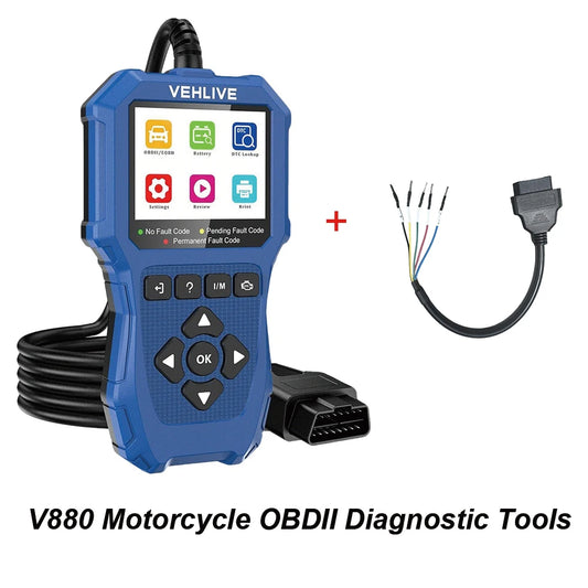 Motorcycle OBD2 Scanner Diagnostic Tool OBDII Cars BatteryTester Engine Fault Code Scanner Cars Code Reader For Honda For Suzuki