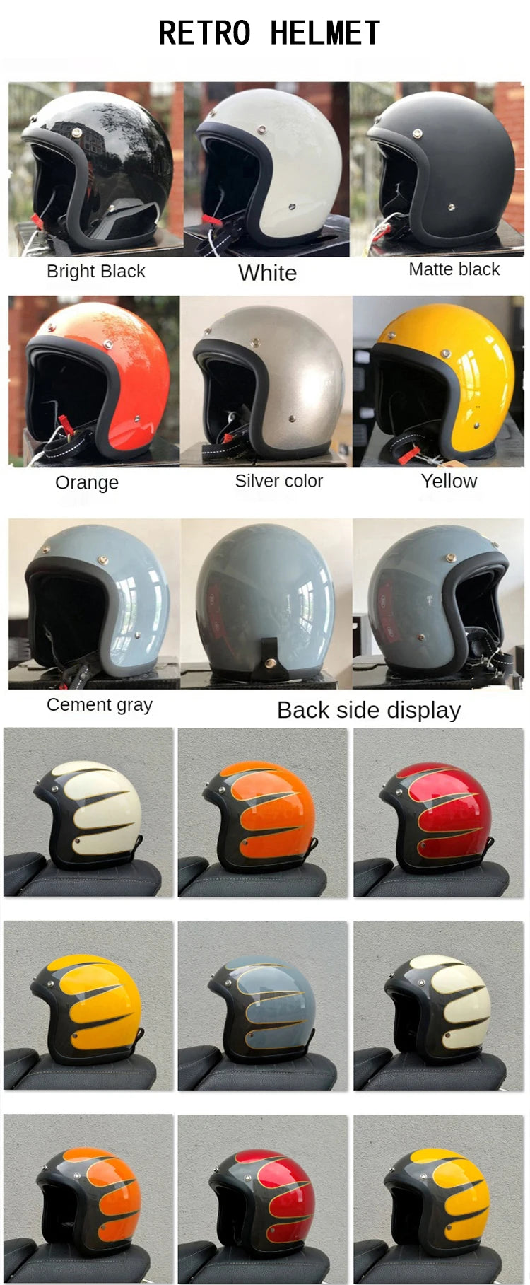 Retro 500TX Open Face Motorcycle Helmet Genuine Vintage Scooter Riding 3/4 Jet Casco DOT Approved Moto Capacete BLD
