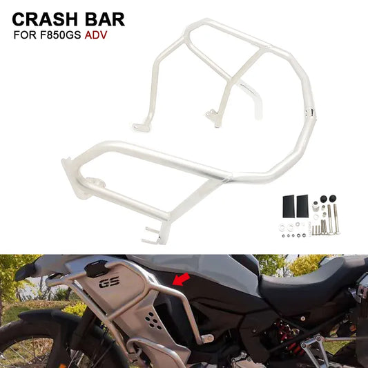 Stainless Steel Upper Engine Guard Bumper Crash Bar Frame Protector For BMW F850GS ADV F850 GS F 850GS Adventure 2019-2023