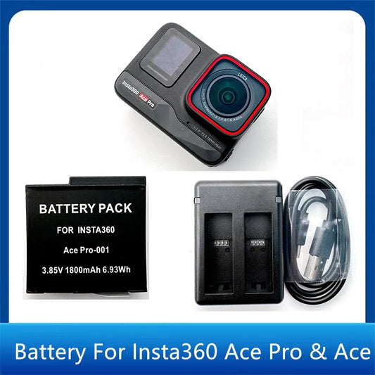 New Version Battery For Insta360 Ace Pro & Ace Optional Fast Charger Box with TF Card Storage For Insta 360  Camera Accessories