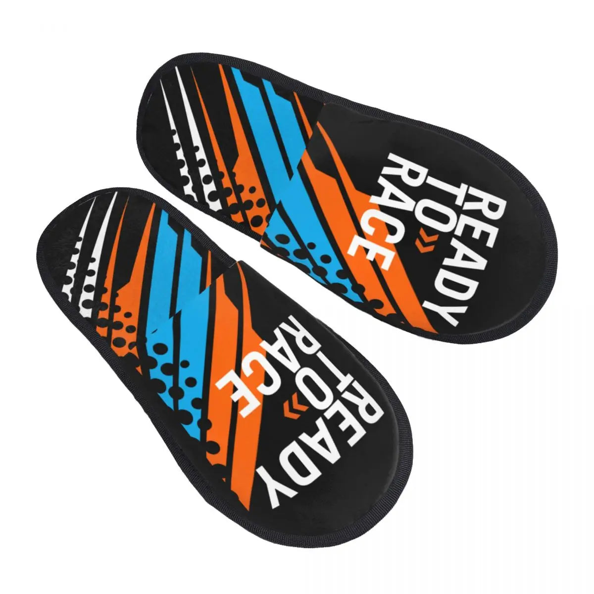 Custom Ready To Race Logo Memory Foam Slippers Women Cozy Warm Racing Sport Motorcycle Rider House Slippers