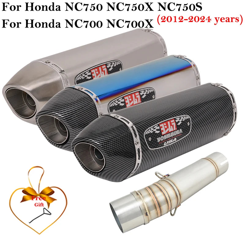 For Honda NC700 NC700X NC750 NC750X NC750S Motorcycle Exhaust Escape Muffler Modified DB Killer Escape Yoshimura Mid Link Pipe