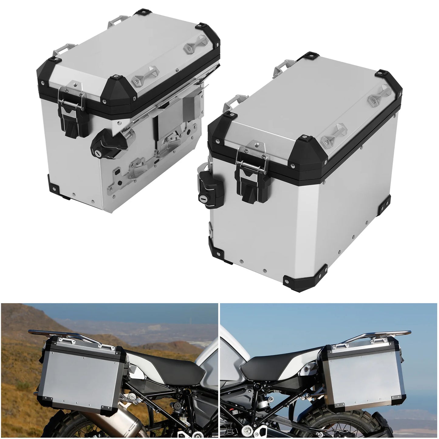 48L Saddlebag Side Box Bag Pannier Case For BMW R1200GS 2013-2018 R1250GS 2019-2024 F850GS 2017-2022 F900GS Adventure 2023-2025