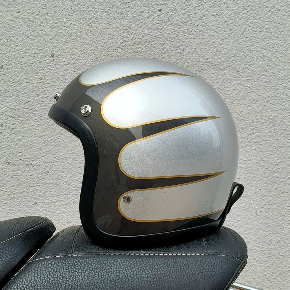 Genuine Vintage TT&COCASCOS Fashion Motorcycle Helmet Retro Scooter Riding Open Face 3/4 Jet Casco Moto Capacete DOT Approved