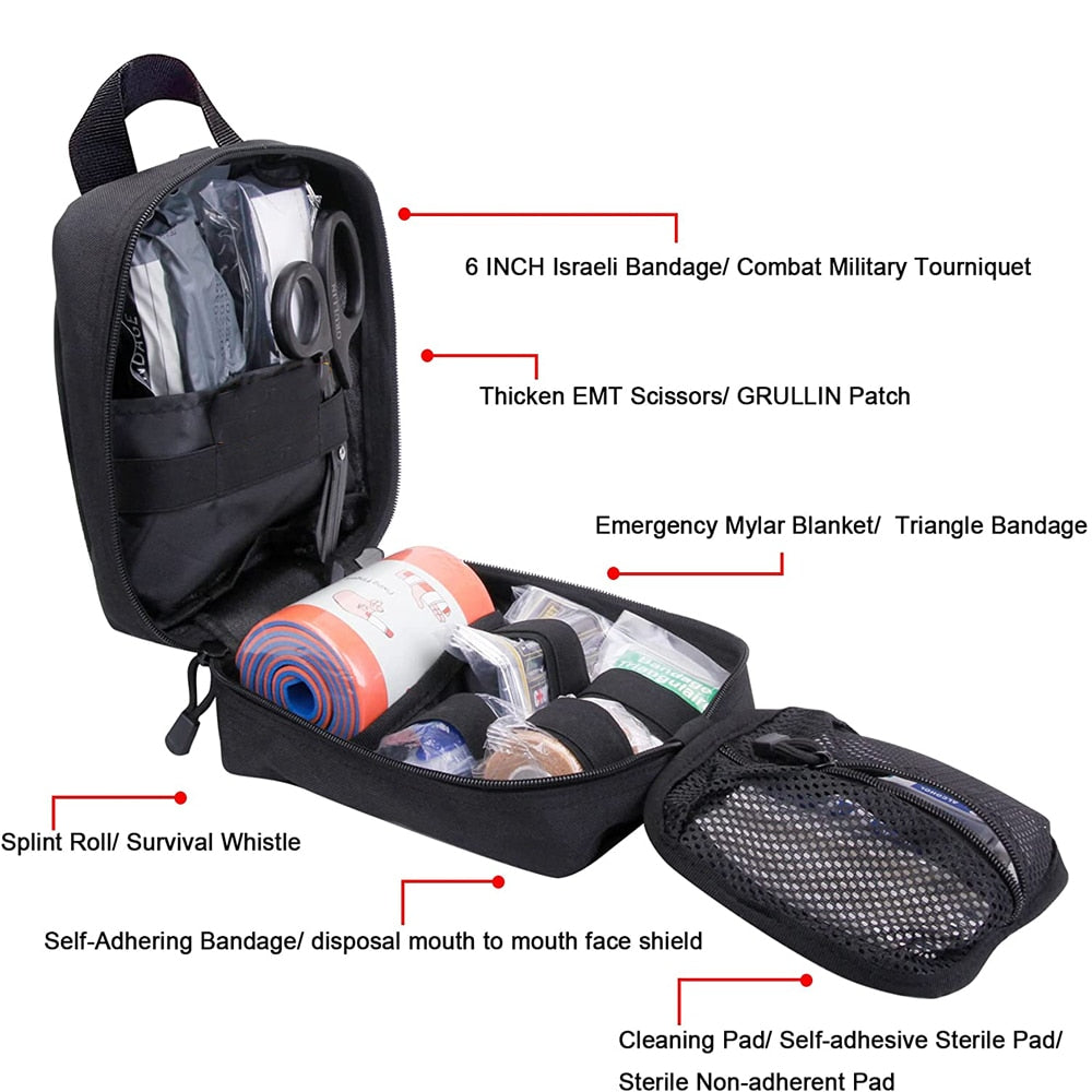 Kit First Aid Kit Bag Bandage Splint Outdoor Survival Tool Gear Medical Trauma Emergency Pouch