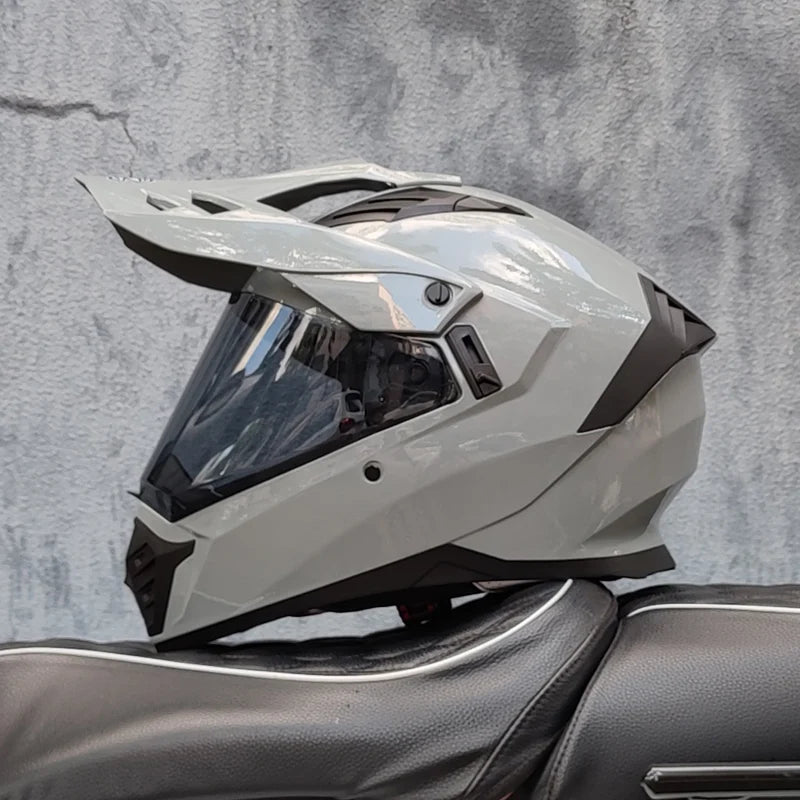 ORZ off-road ATV motorcycle helmet certified with brown lens, full face CASCO off-road motorcycle anti glare