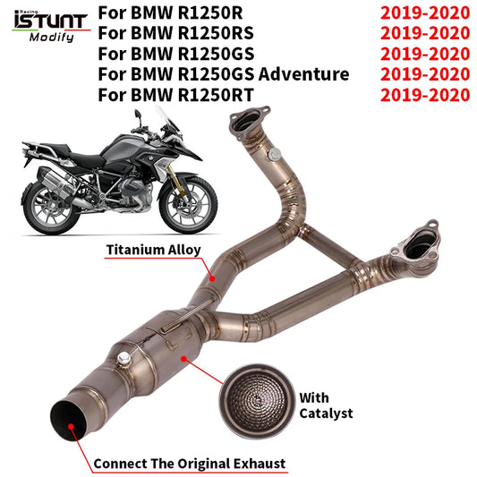 Titanium Alloy Front Link Pipe Full System Motorcycle Exhaust Escape Slip On For BMW R1250 R 1250 R RS RT GS Adventure 2019 2020