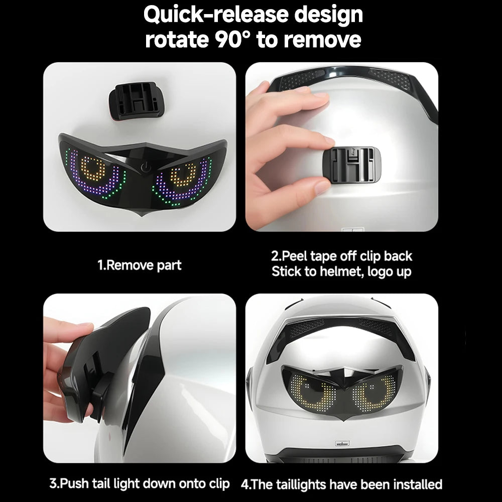 Smart LED Helmet Display (Without Helmet) - Bicycle Helmet LED Display, Ebike Helmet with App, Cycling Helmets with Turn Signals