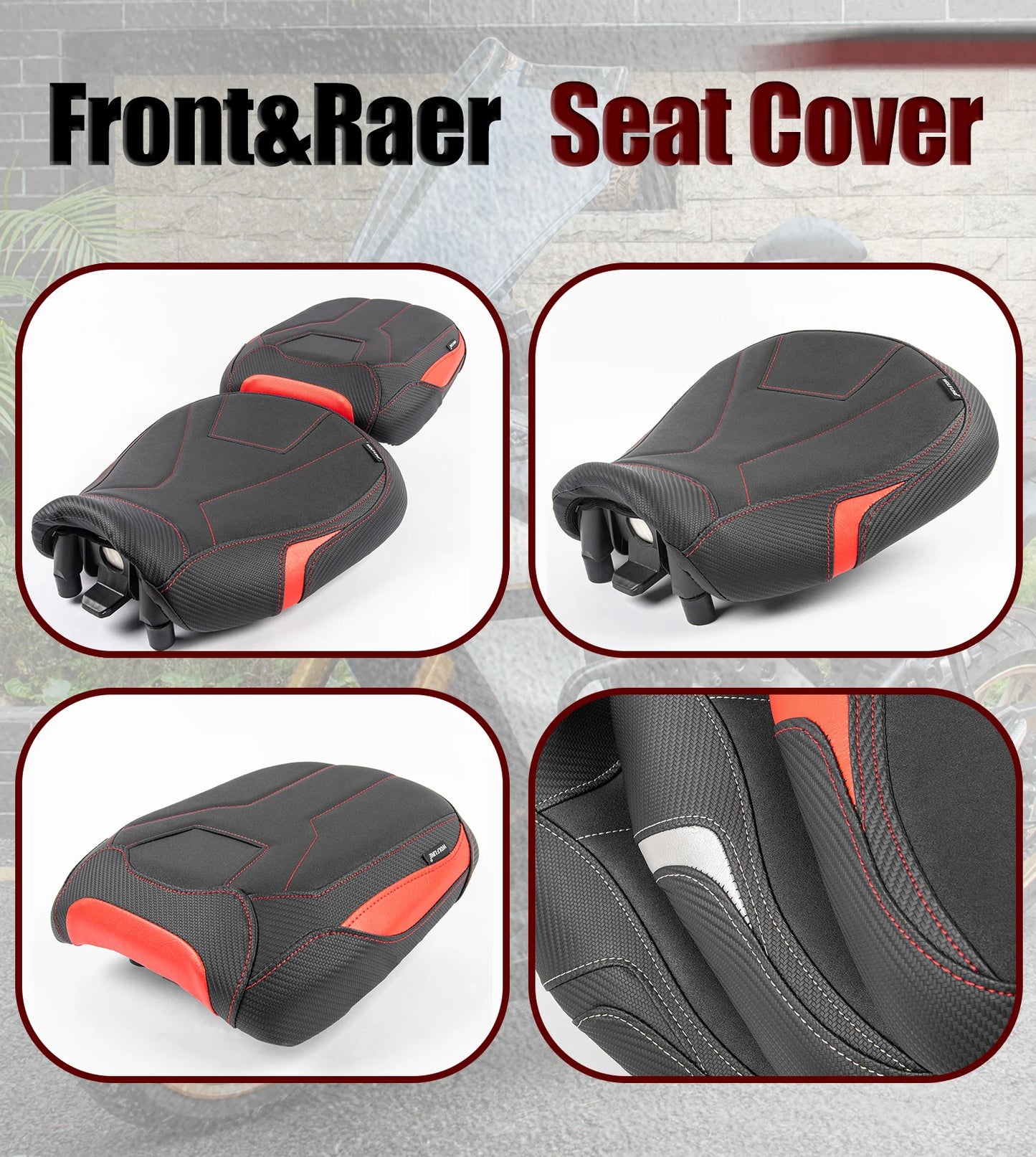 RUMSBD Motorcycle Front Solo Thicken Leather Seat Cover Rear Passenger Cushion Pad For Yamaha Tracer 9/GT 2021 2022 2023 2024