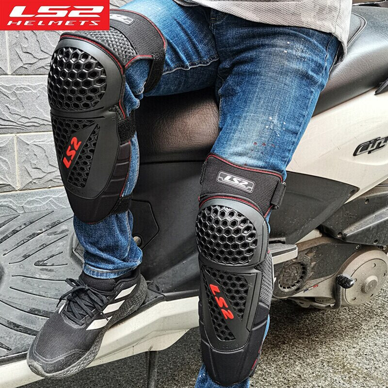 LS2 Rodilleras Motocross  Joelheira Articulada Motociclista Cotoveleira Motorcycle Knee Protector Pads Protective ROOKIE