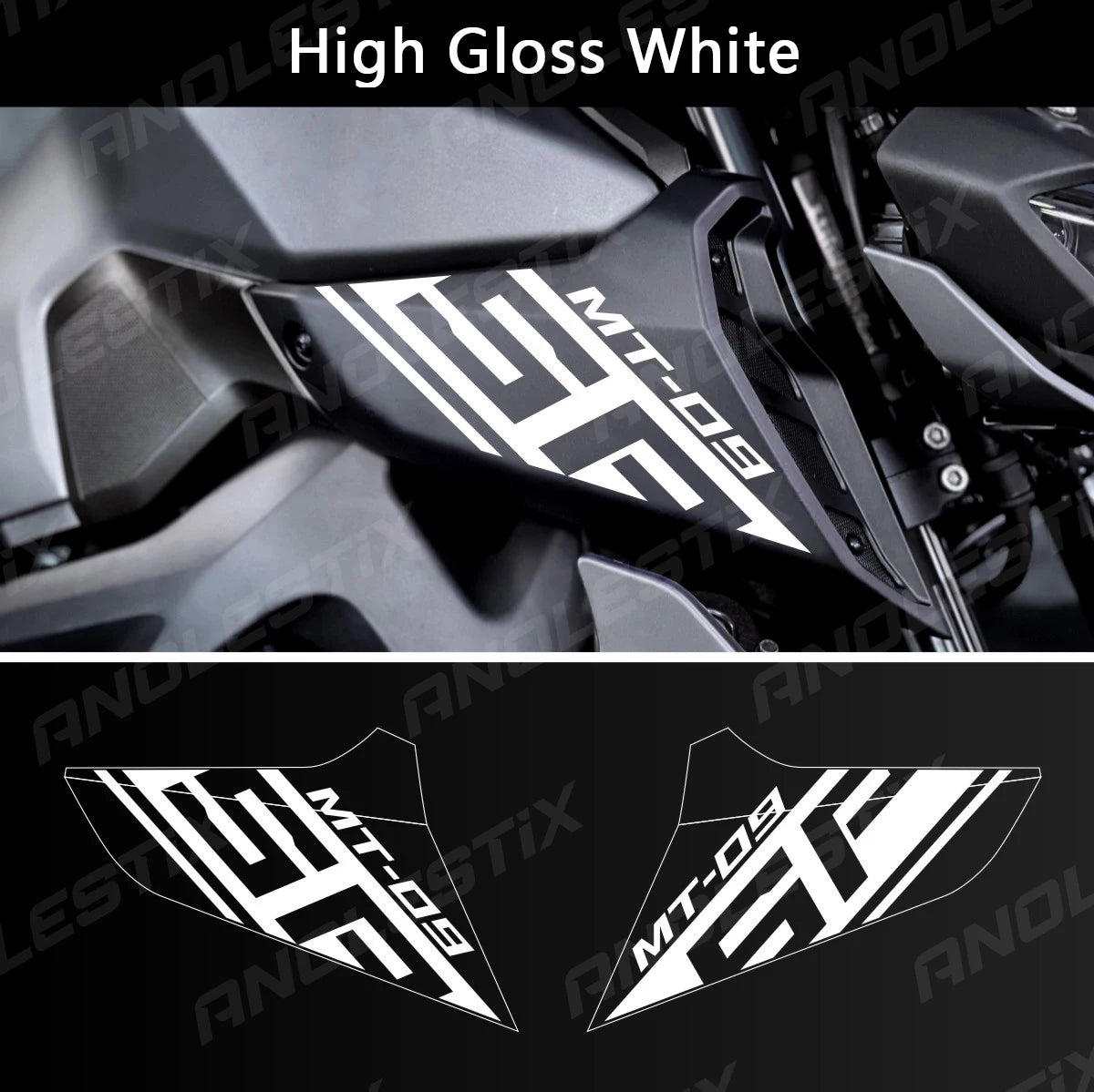 AnoleStix Reflective Motorcycle Logo Set Air Inlet Emblem Decals For YAMAHA MT09SP MT-09SP 2018 2019 2020 2020