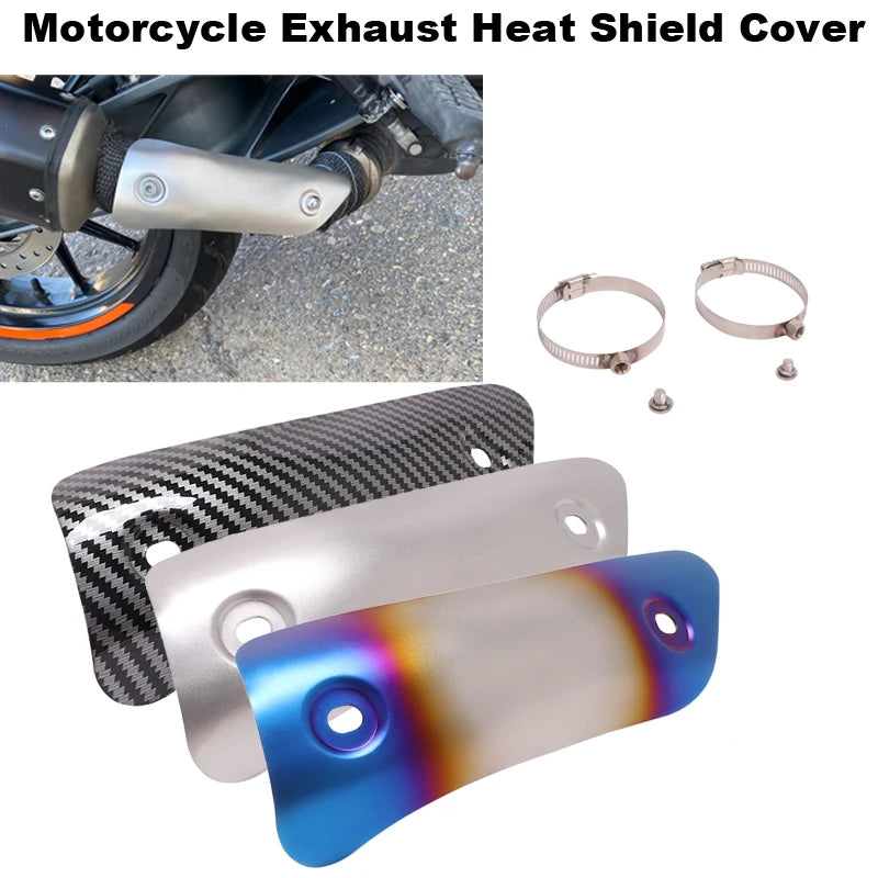 Universal Motorcycle Exhaust Heat Shield Cover Muffler Link Pipe Protector Guard Anti-scalding Cover For YAMAHA Honda SUZUKI BMW