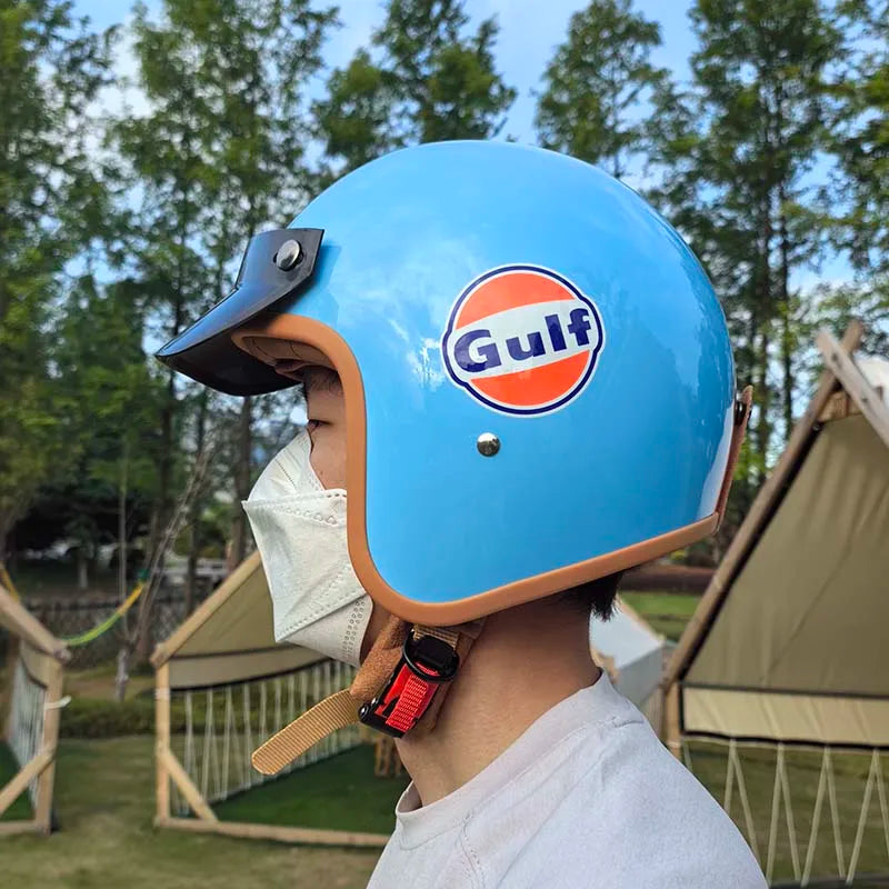Newly Launched Vintage Motorcycle Helmet DOT Certified Synthetic Leather 3/4 Helmet Jet Mask Helmet 508