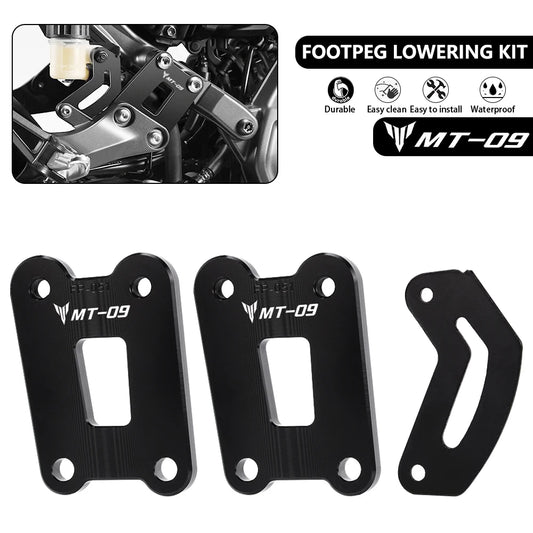 2023 2024 Motorcycle Accessories Foot pegs Lowering Kit Passenger Footrests Supports Kit For YAMAHA MT-09 2021 MT09 MT 09 2022