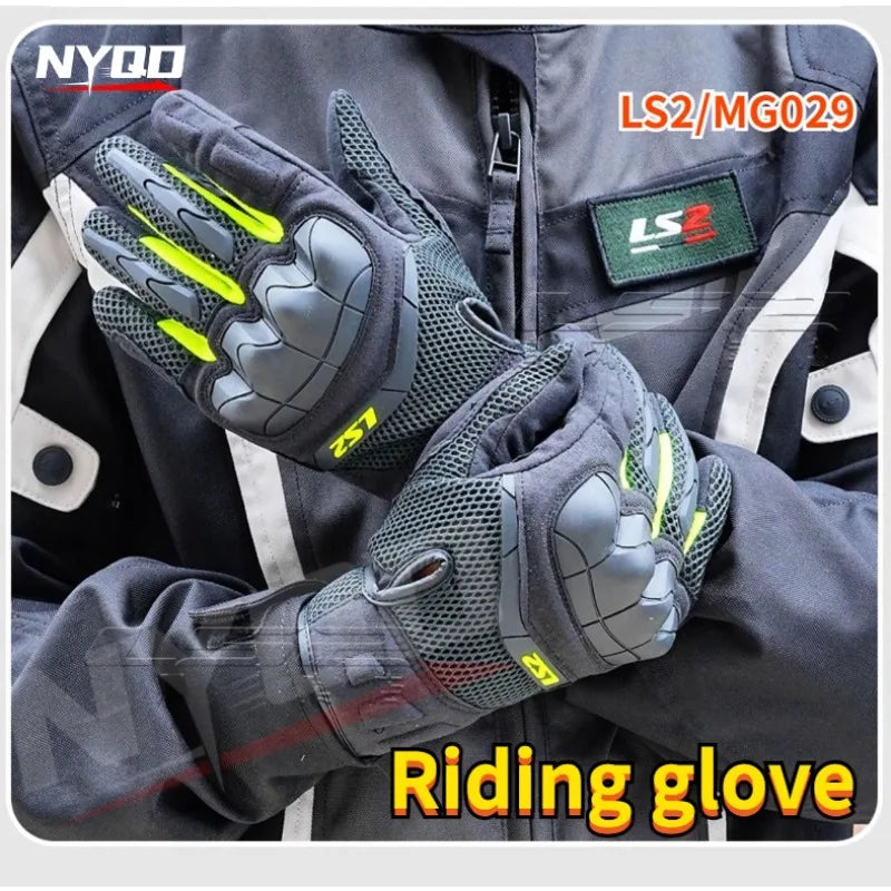 LS2 Motorcycle Riding Gloves CE Certification Four Seasons Anti Drop Racing Summer Motobike Rider Touch Screen Non Slip For BMW