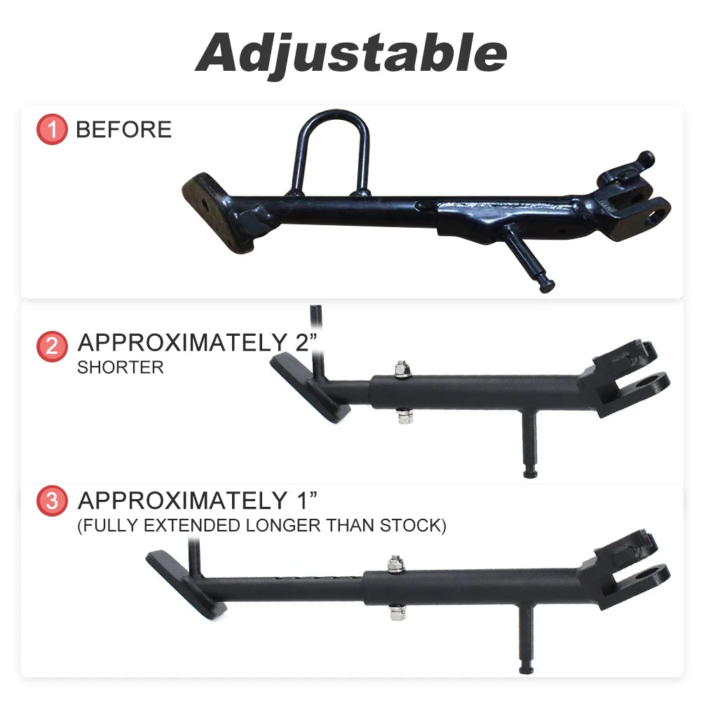 DL 650 Motorcycle Adjustable Kickstand Foot Side Stand Fit For Suzuki V-Strom 650/DL650 2012-2017 2018 2019 2020 2021 2022 2023
