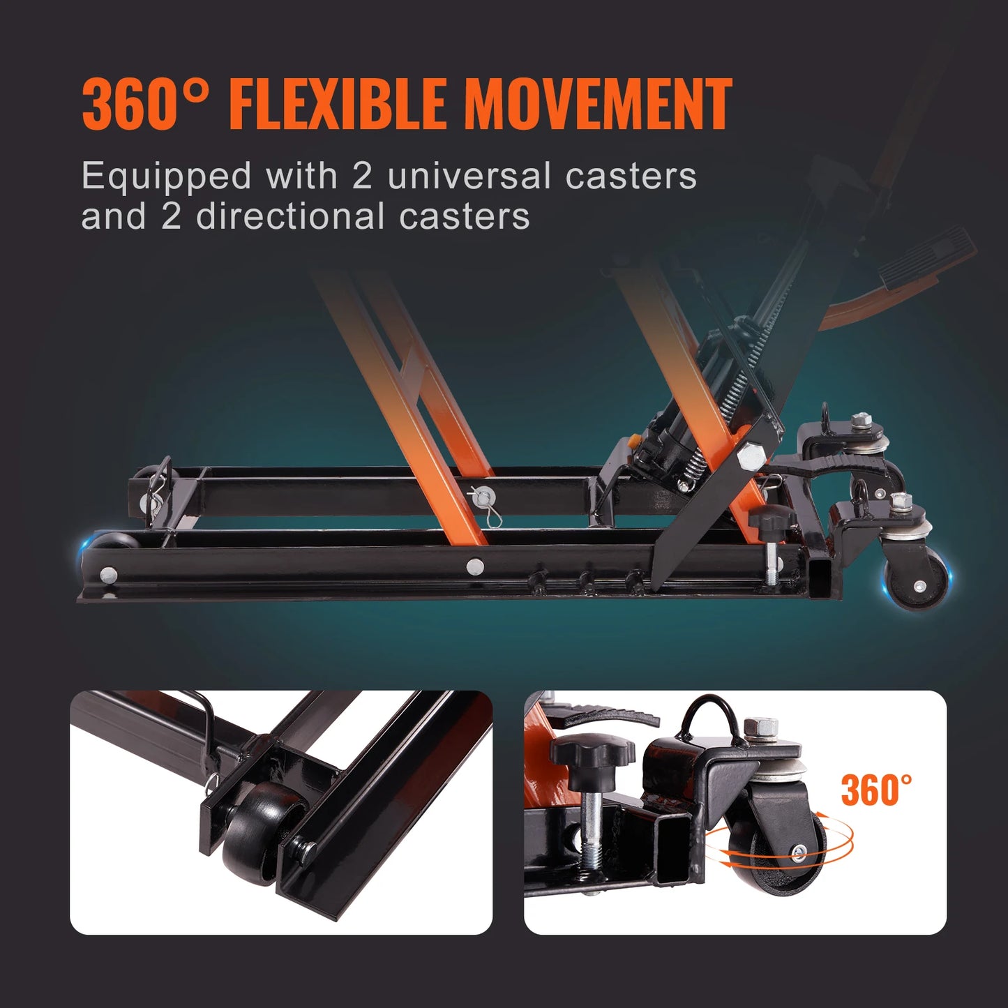 VEVOR Steel Hydraulic Motorcycle Jack Stand 1500 LBS ATV Scissor Lift Jack, 4.7"-15" Scissor Lift Jack Stand for Motorcycle ATV