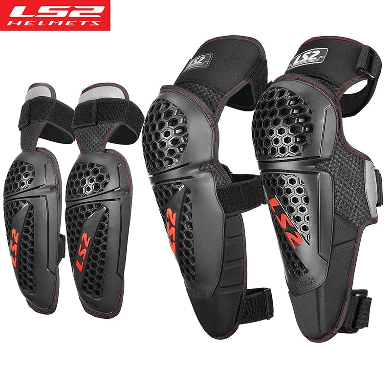 LS2 Rodilleras Motocross  Joelheira Articulada Motociclista Cotoveleira Motorcycle Knee Protector Pads Protective ROOKIE