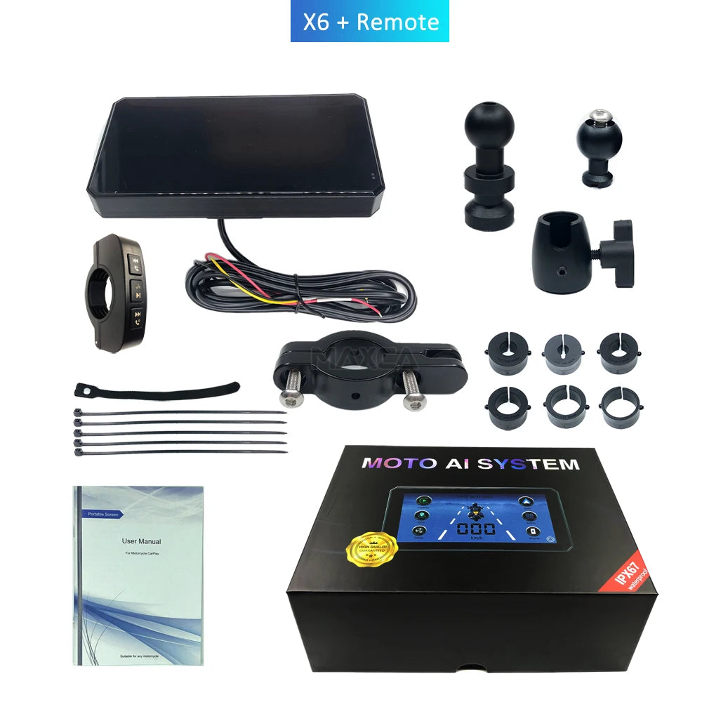 Maxca X6 Wireless Apple CarPlay Android Auto Navigation Motorcycle