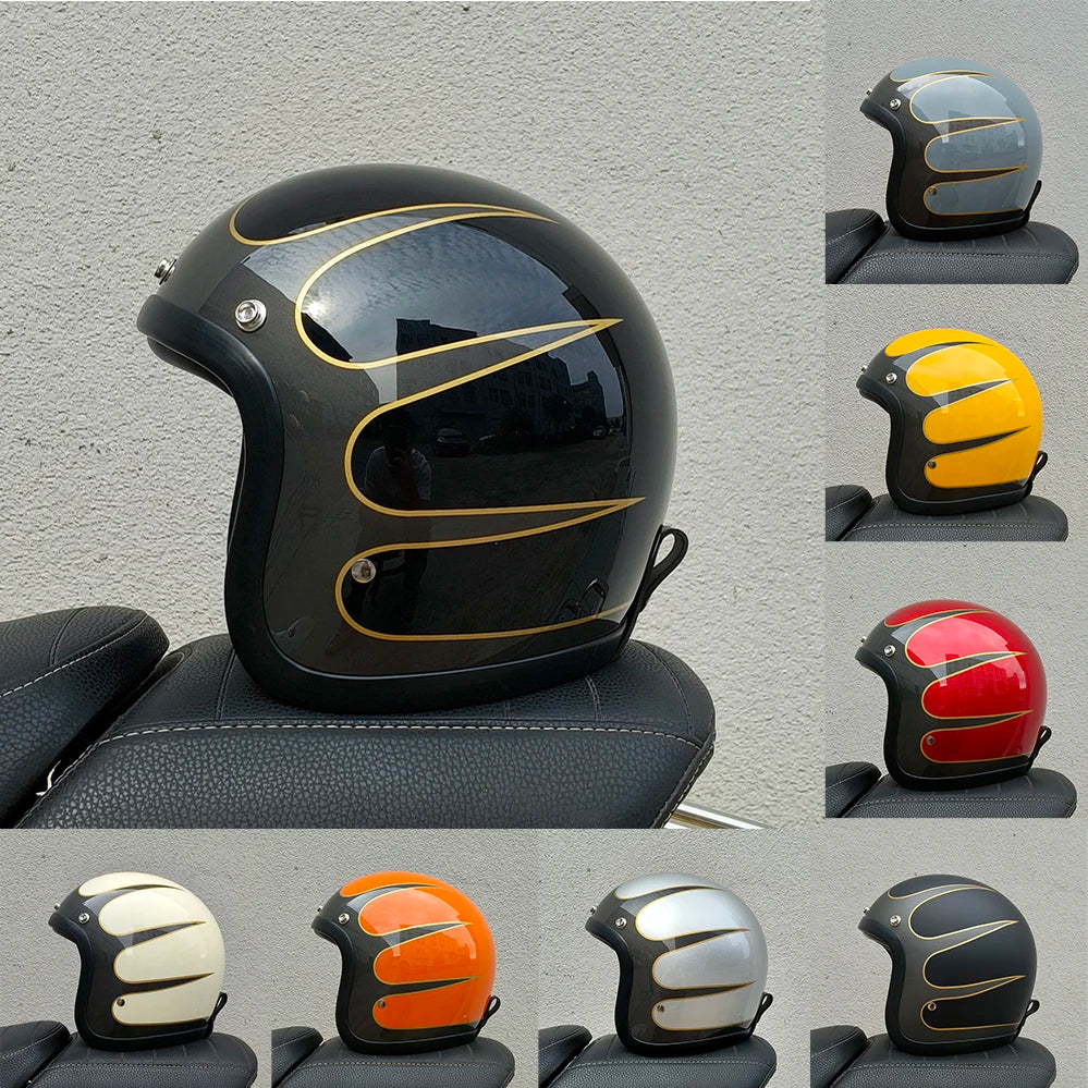 Genuine Vintage TT&COCASCOS Fashion Motorcycle Helmet Retro Scooter Riding Open Face 3/4 Jet Casco Moto Capacete DOT Approved
