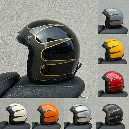Genuine Vintage TT&COCASCOS Fashion Motorcycle Helmet Retro Scooter Riding Open Face 3/4 Jet Casco Moto Capacete DOT Approved