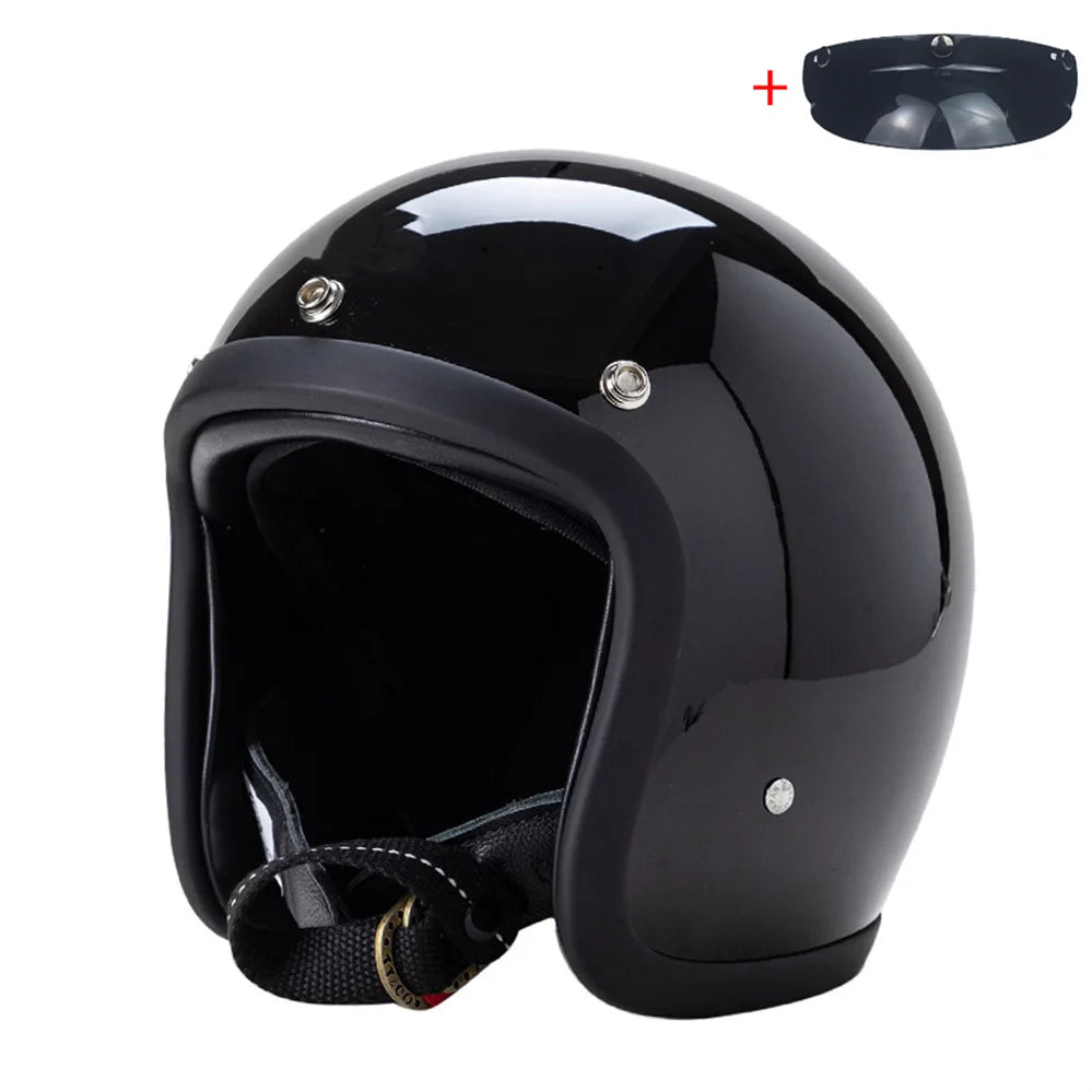 Retro 500TX Open Face Motorcycle Helmet Genuine Vintage Scooter Riding 3/4 Jet Casco DOT Approved Moto Capacete BLD