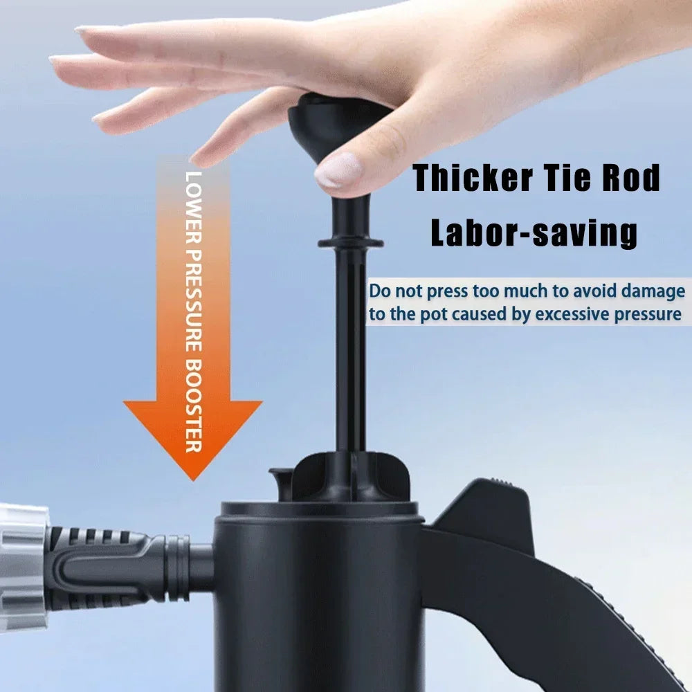 Car wash foam spray can Household hand-held car wash spray gardening air pressure spray foam pot 2L