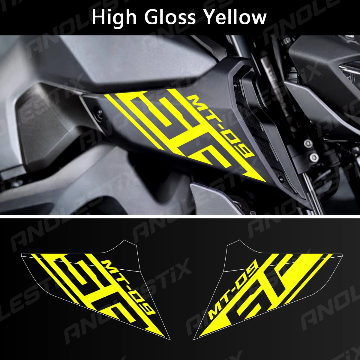 AnoleStix Reflective Motorcycle Logo Set Air Inlet Emblem Decals For YAMAHA MT09SP MT-09SP 2018 2019 2020 2020