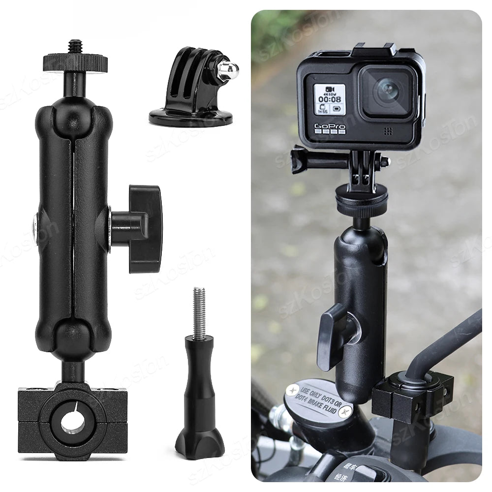 Motorcycle Bicycle Handlebar Mirror Mount Bracket For Gopro Hero 12 11 10 9 8 Bike Action Camera Holder For DJI OSMO Insta360