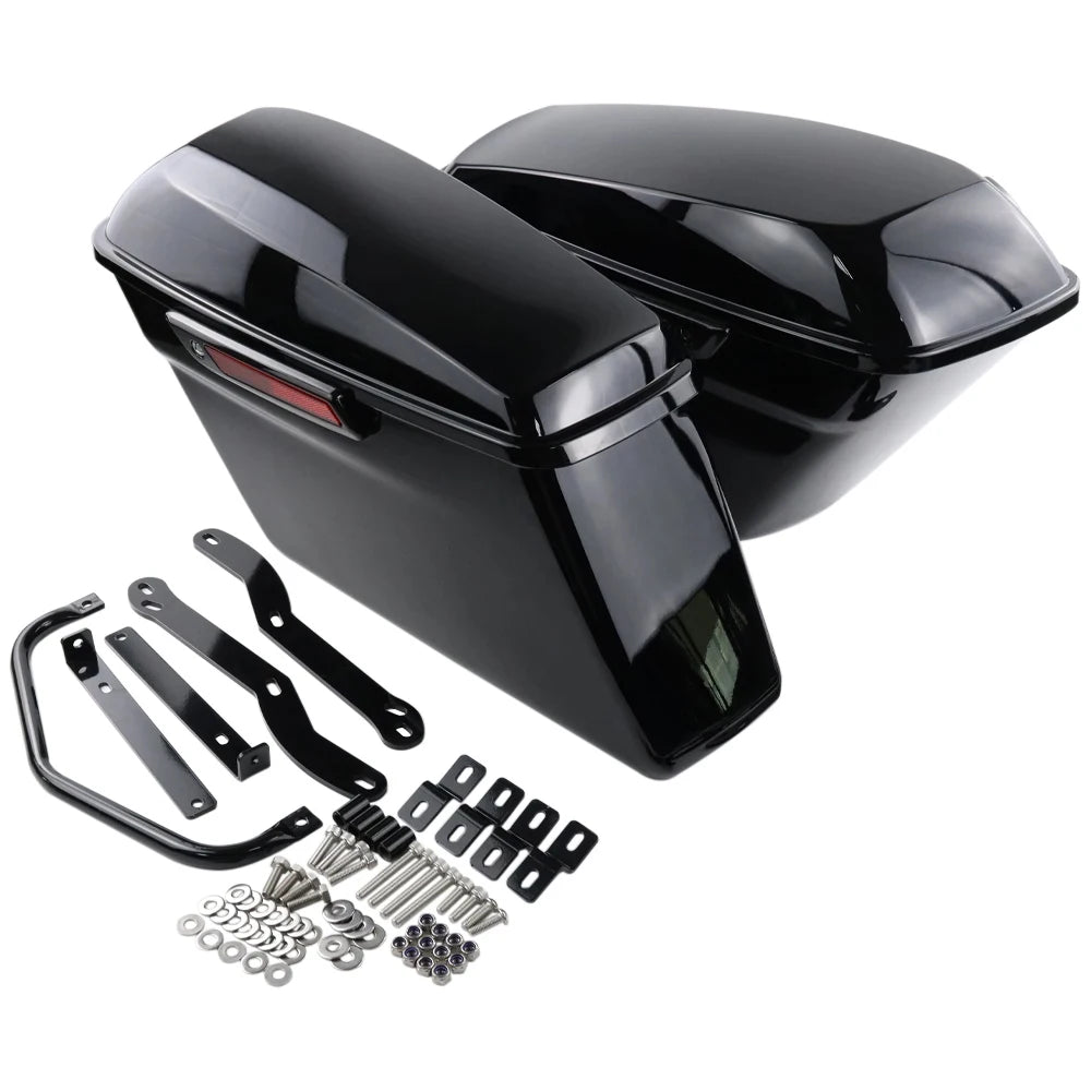 Motorcycle Saddlebags Vivid Black Side Saddle Bag And Lining With Mounts Kit Fits For BMW R18 100 Years R 18 Classic 2020-2026